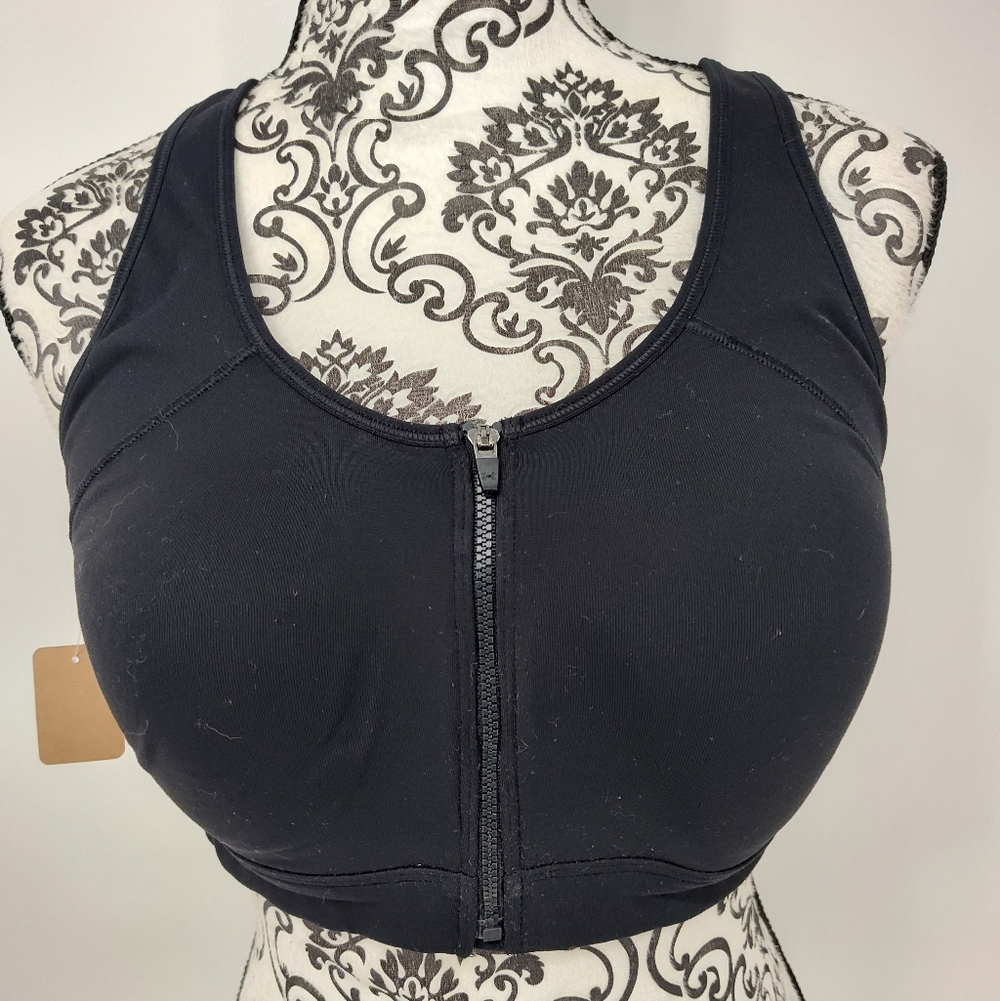 Under Armour Black Fitted Front Closure Sports Bra Size Women's X Large